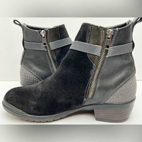 KEEN Morrison Mid Boot Suede Black Zip Belted Comfort Ankle Boots Women's Size 8 - Picture 10 of 16